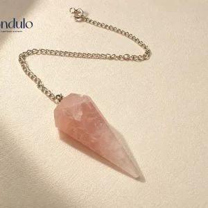 Péndulo auxiliar de Cuarzo Rosa facetado